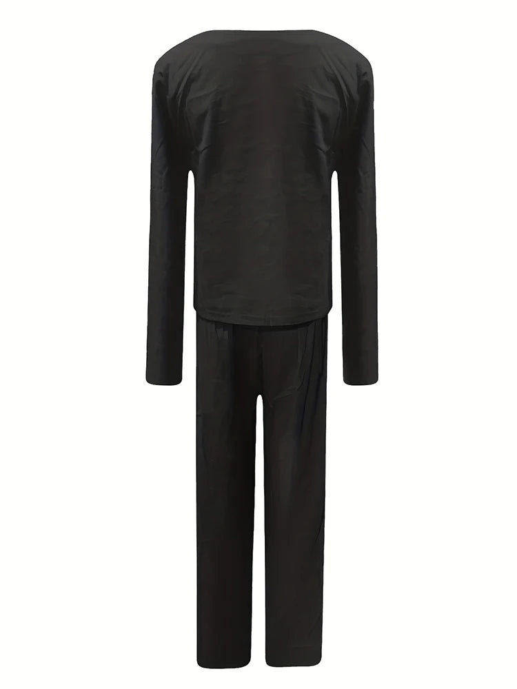 Plus Size 2025 Damen-Kurzarm-Plisseitanzug, unregelmäßig gemustertes Oberteil, weites Bein, Hose, 2-teiliges modisches Sweatshirt-Set