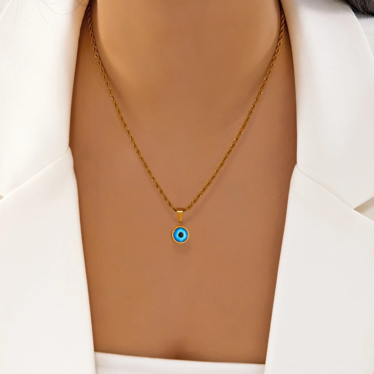 Glücksbringer Doppelschichtige Zirkon Böser Blick Halsketten für Damen und Herren Türkisches Auge Anhänger Halskette Party Schmuck Geschenk