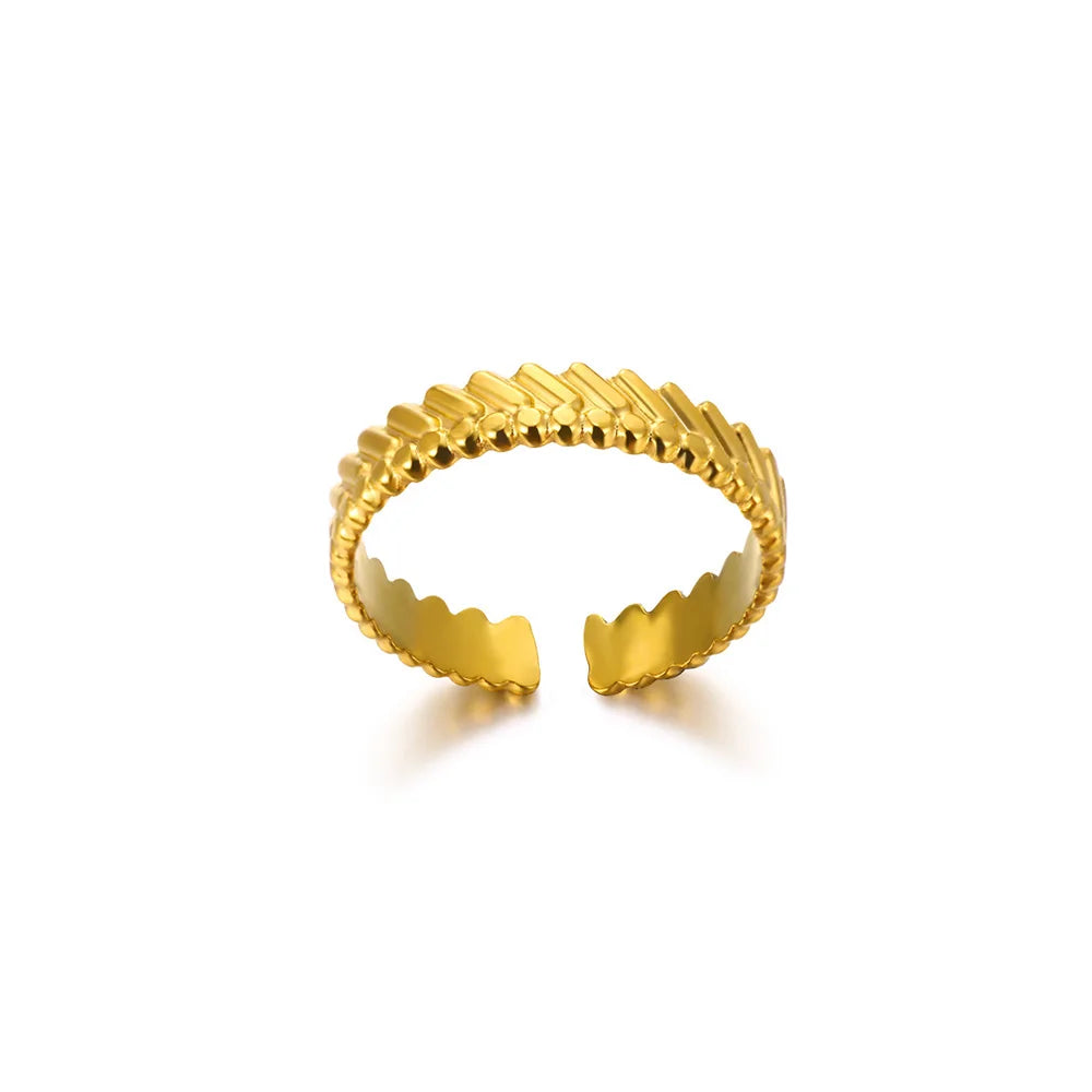 Minimalistische offene Schlangenringe aus Edelstahl, goldfarben, herzförmig, verstellbare Ringe, klassischer Partyschmuck, kostenloser Versand