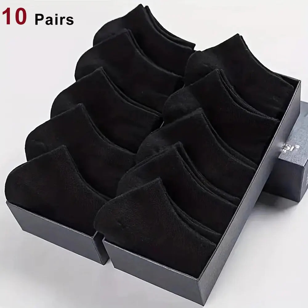 10 Paar Herren-Bootssocken, atmungsaktiv, schweißabsorbierend, einfarbig, reife, atmosphärisch, hochwertige Herren-Sport-Business-Socken