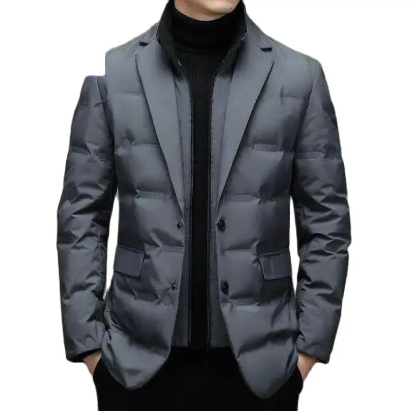 2025 Hochwertige Daunenjacke für Herren Winter Business Casual Mode Elegante Entendaunen Mittellange Daunenjacke