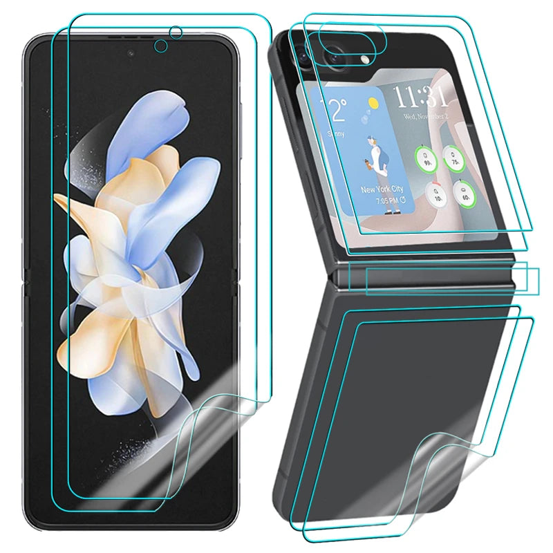 12 in 1 Flip5 Displayschutzfolie für Samsung Galaxy Z Flip 5G, weiches HD-Scharnier, schützende weiche, kratzfeste Hydrogelfolie für ZFlip5