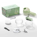 4-in-1 kabelloser Gemüseschneider, elektrischer Handzerkleinerer, Knoblauchpresse, USB-Schneidemaschine, Fleischzerkleinerer, automatischer Gemüseschneider