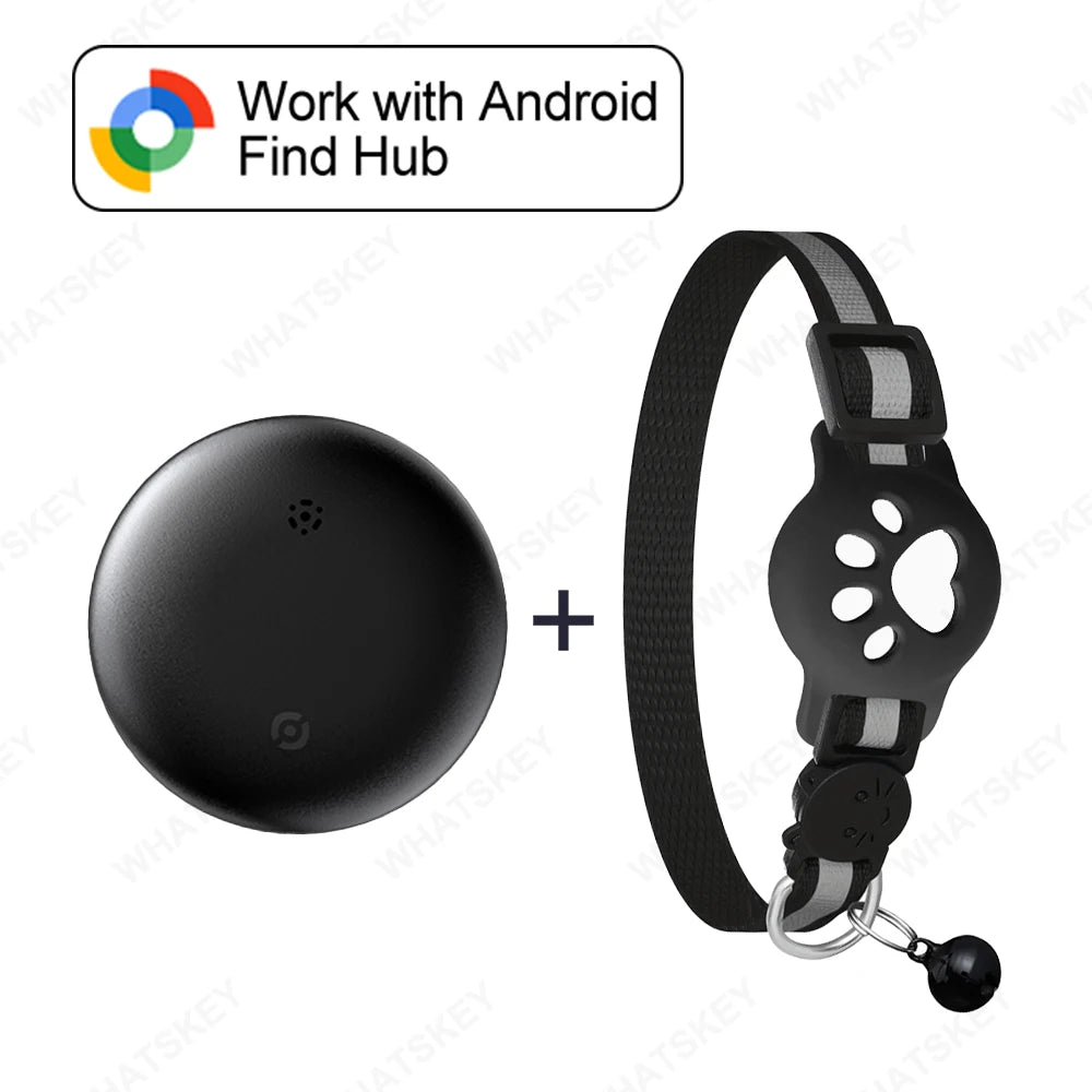 Verstellbares Haustier-Halsband mit GPS-Tracker, Google Find My Android Finder, Ortungsgerät-Set, Haustierzubehör, Elektronische Geräte für Katzen und Haustiere