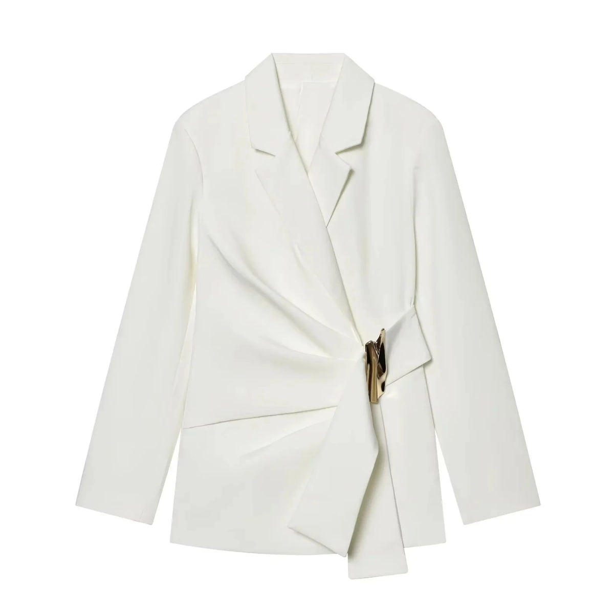 KONDALA Büro-Damen-Chic Weißer Damen-Blazer-Anzug Einfarbiger Langarm-Blazer Lange Reißverschluss-Hose Mode 2026 Frühling Sommer Anzug