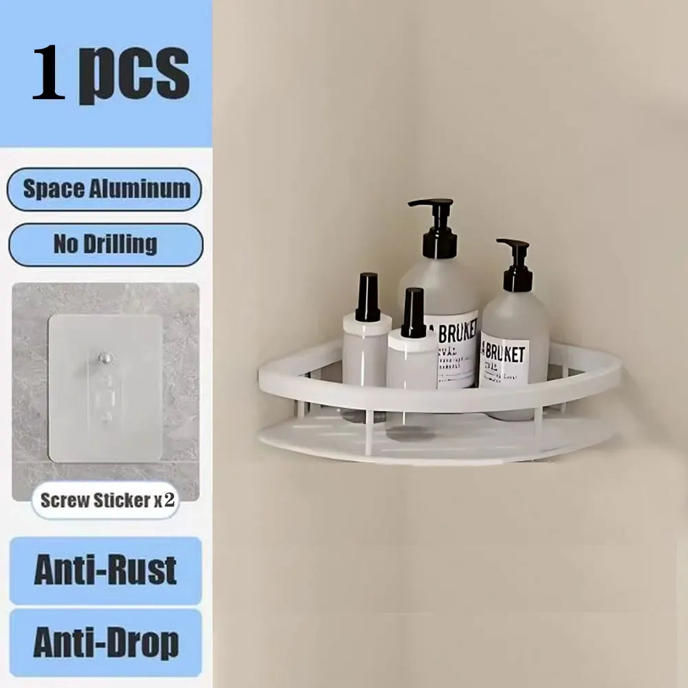 Bad Regal Kein Bohren Wand Montiert Shampoo Flasche Dusche Ecke Rack Wc Lagerung Rack Aluminium Bad Küche Zubehör