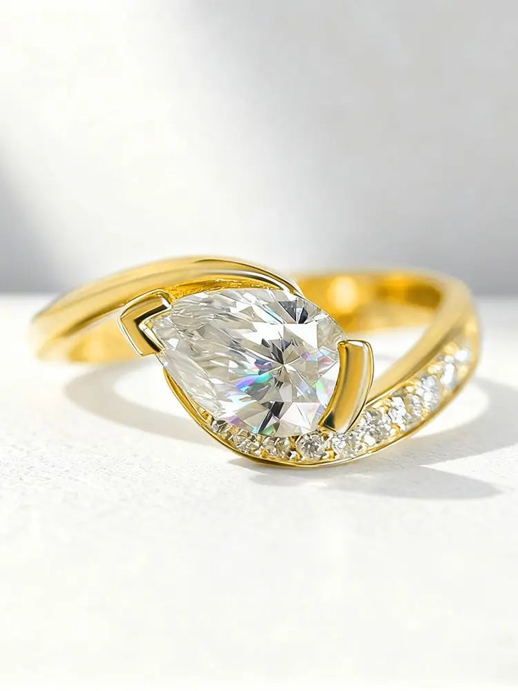 925er Sterlingsilber, modisch, exquisiter Wassertropfen-Zirkon-Ring für Frauen, Verlobung, Hochzeit, Jahrestag, hochwertiger edler Schmuck