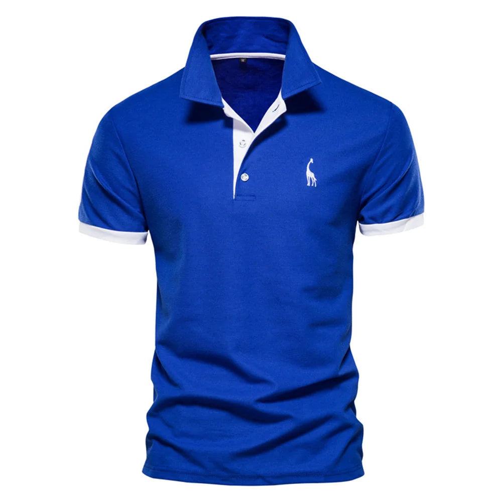 Dropshipping Polo Giraffe Hemd Männer Qualität Stickerei Sommer Kurzarm Polo Casual Business Social Herren Polos BR Größe