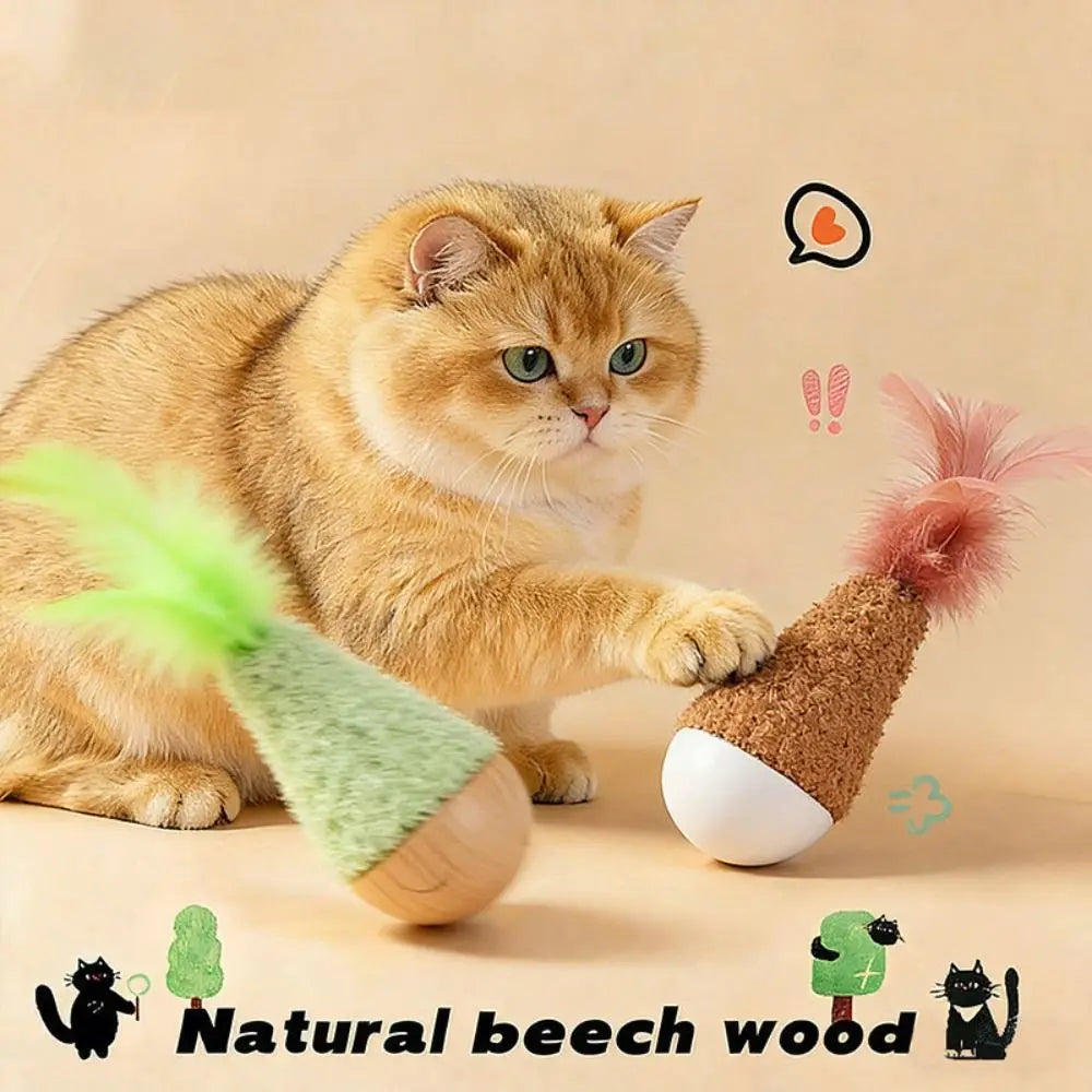 Kreativer Feder-Wobbler, bissfestes Wobbler-Design, Katzenzubehör, ungiftig, entspannend, interaktiv, Zahnpflege für Katzen
