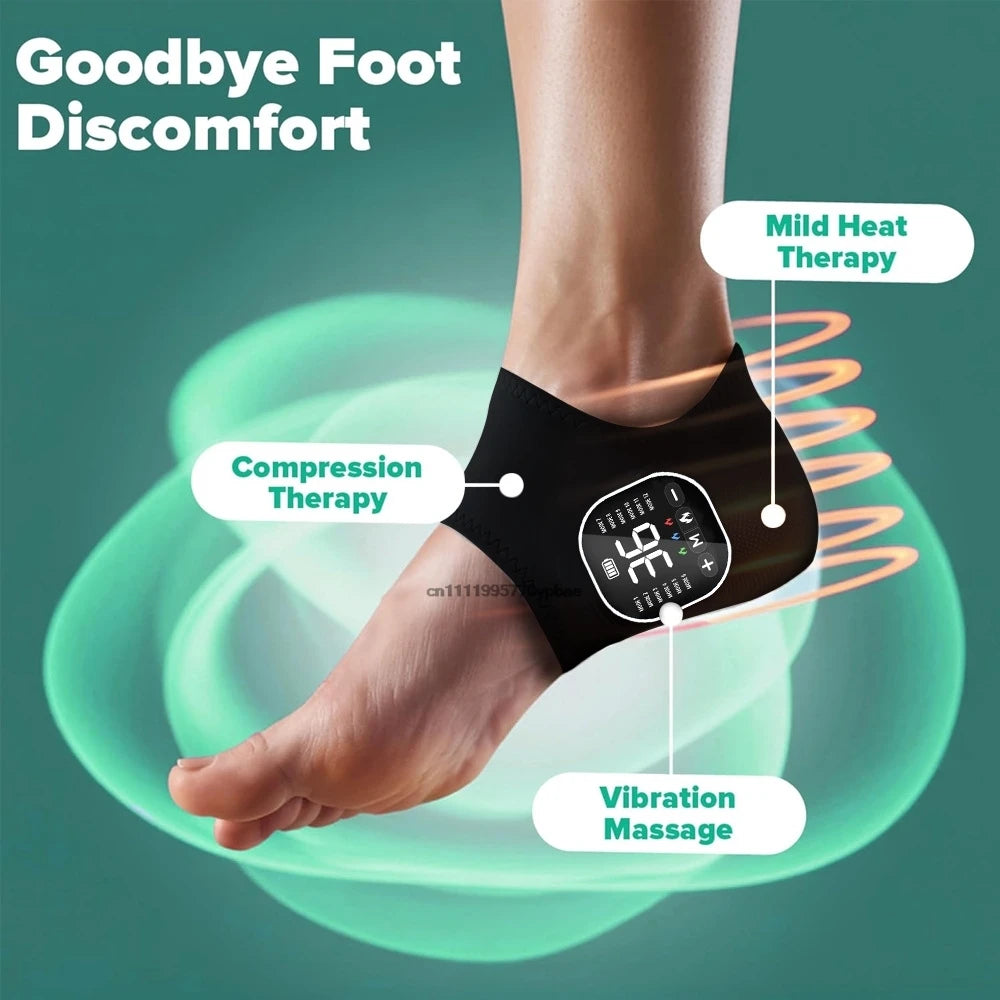 Intelligentes EMS Fuß- und Knöchelmassagegerät Rotlichttherapie Elektrisch Beheizte Vibration Schmerzlinderung Heizpad