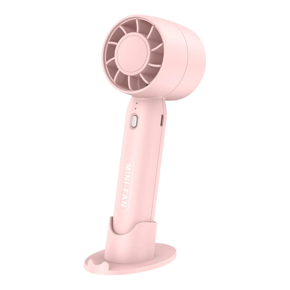 2-in-1-Handventilator für den Schreibtisch, Mini-USB, wiederaufladbar, tragbares Kühlgerät, starker Wind, leichtes Gehäuse, langlebige Batterie
