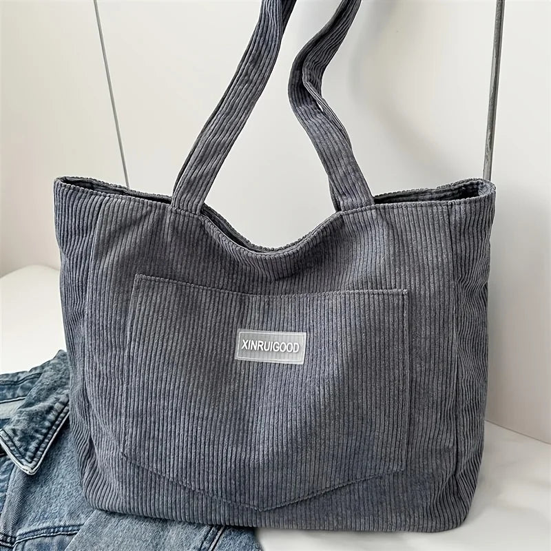 Damen-Schultertasche aus Cord, lässige modische Handtasche mit großem Fassungsvermögen zum Ausgehen, Geldbörsen und Handtaschen, Designer-Tasche