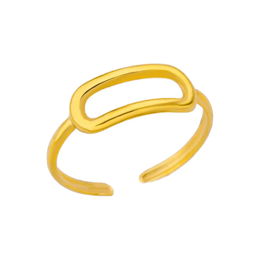 Edelstahl Ringe für Frauen Gold Farbe Unregelmäßige Geometrische Offenen Ring Vintage Wasserdicht Hochzeit Schmuck Teil Zubehör Gif
