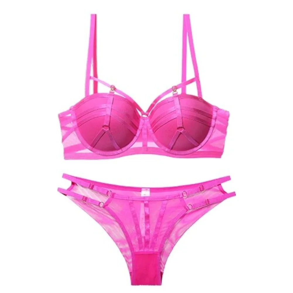 Push-up-BH-Set aus französischer Spitze für kleine Brüste, Balconette, weicher Bügel, natürlicher Push-up-Effekt, Anti-Sag-Effekt, Riemchen-Rücken, Lingerie für den täglichen Gebrauch, Komfort.
