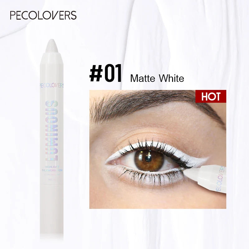 Matt weißer Eyeliner Stift aufhellende Augen Kopf Text marker Lidschatten Stick wasserdicht liegend Seidenraupen stift koreanische Kosmetik