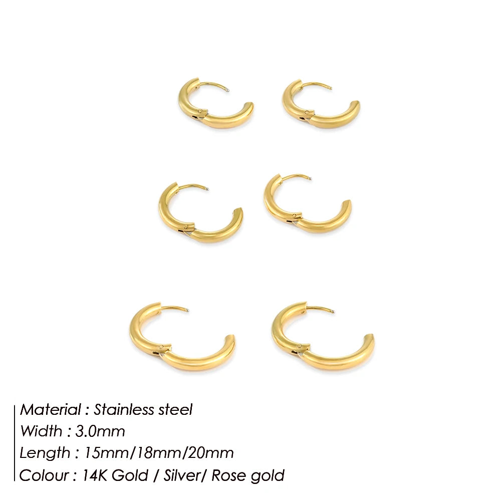 EManco Minimalistische Edelstahl Runde Ohrringe für Frauen Trendige Geometrische Tropfen-Statement-Ohrringe Party Mode-Schmuck Geschenk