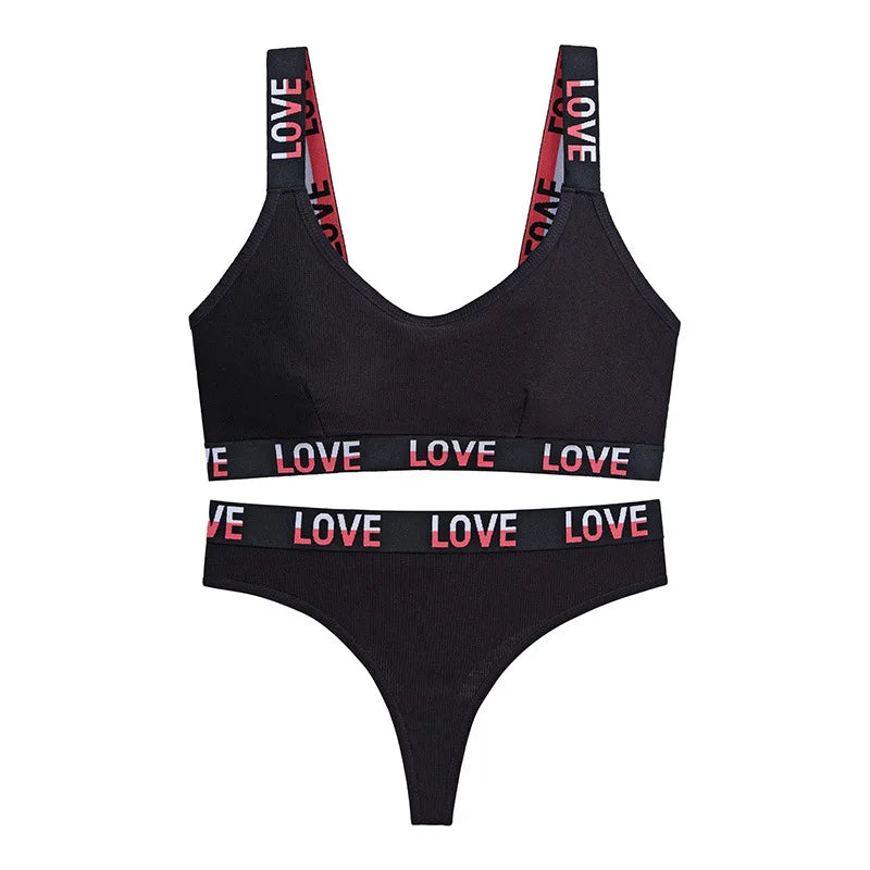 CINOON Sexy Push-Up-Oberteile-Set, Höschen mit niedriger Taille, kabellose Damenunterwäsche, Sport-BH-Set aus Baumwolle, rückenfreies Bralette-Dessous