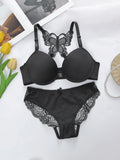 Sexy Spitzen-Set für Damen mit Schmetterlings-Design auf der Rückseite und BH mit Vorderverschluss und Stahlring, hübsches Unterwäsche-Höschen A2120
