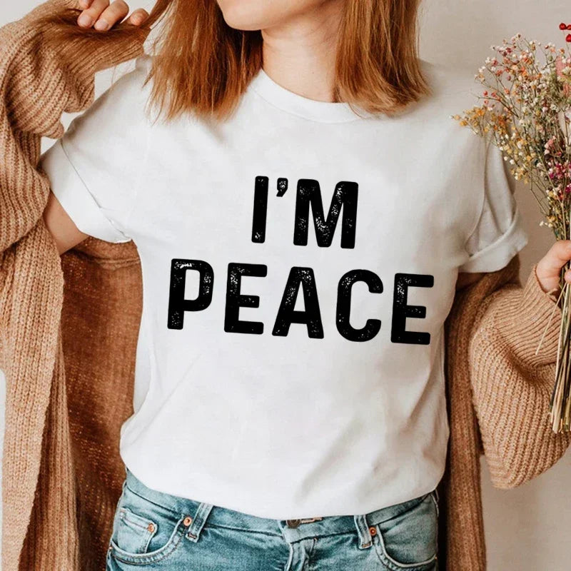 Paar T-shirt Ich bin Frieden/Ich komme in Frieden Gedruckt Kleidung Liebhaber T-shirt Sommer Mode Kurzarm T-shirts Marke Frauen paar Top