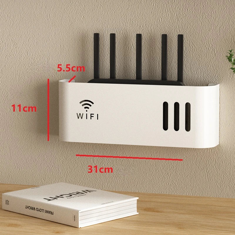 An der Wand montiertes kabelloses WIFI-Router-Regal aus ABS-Kunststoff, Aufbewahrungsbox, Router-Rack, Kabel-Stromhalterung, Organizer-Box für Wohnzimmer