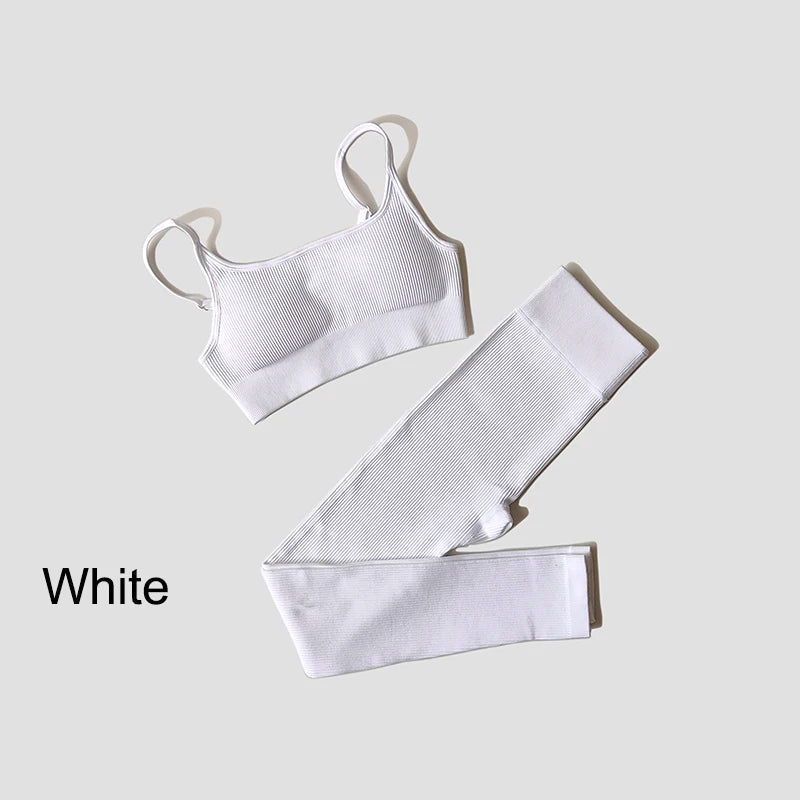 WAREBALL Nahtlose Workout Crop Top Sport Leggings Sexy Top Bh Yoga Outfits Für Frauen Sportswear Sportlich Tragen Gym Sets