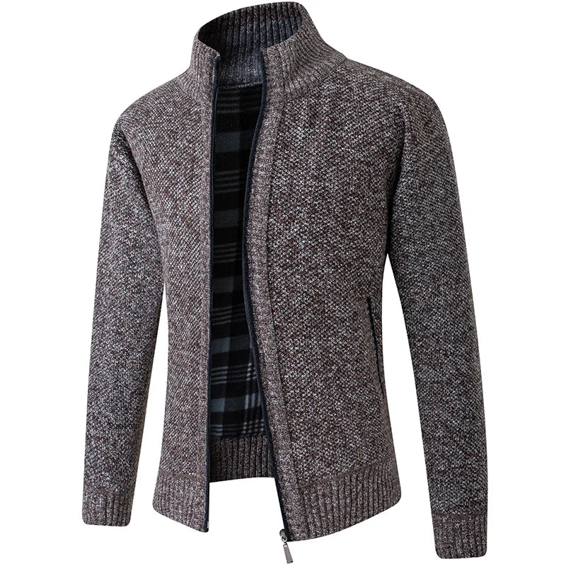 Herren Stehkragen Pullover neue Strickjacke in Herbst und Winter koreanische Version der schlanken einfarbigen Pullover Jacke