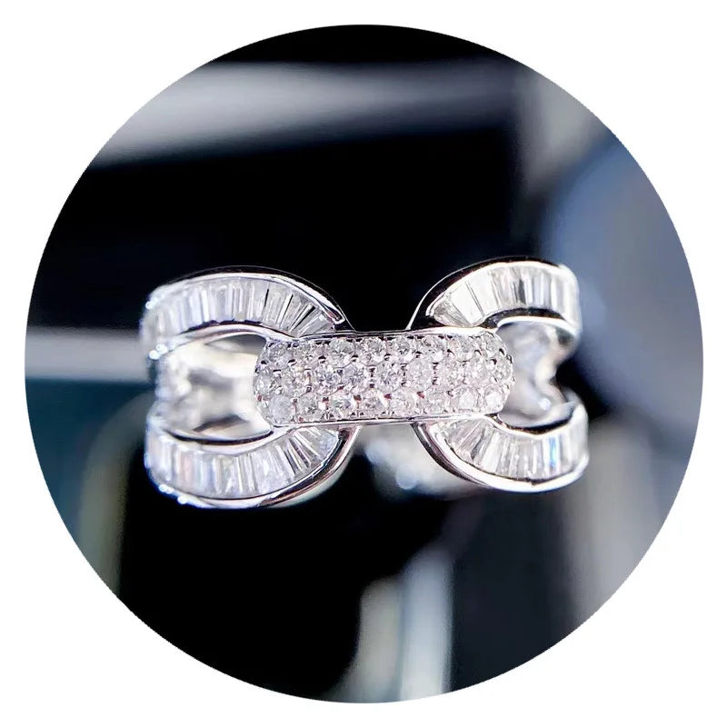 Huitan Modedesign brillante Zirkonia Ringe für Frauen Hochzeit Verlobung feier moderne trend ige Accessoires Luxus schmuck