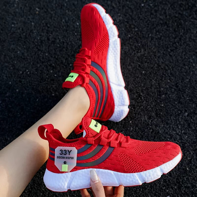 Herren-Laufschuhe, hochwertiges, leichtes Mesh-Design, atmungsaktiv, bequem, rutschfeste Sohle, Leichtathletik-Laufschuhe zum Schnüren