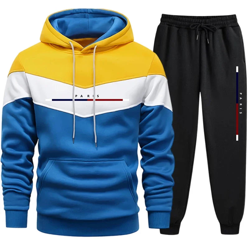 Lässige Qualität, heißer Verkauf, Herren-Trainingsanzug, modischer Kapuzenpullover, dreifarbiges Sweatshirt und Jogginghose, tägliche Sportbekleidung, Herrenanzug, Komfort, Sport