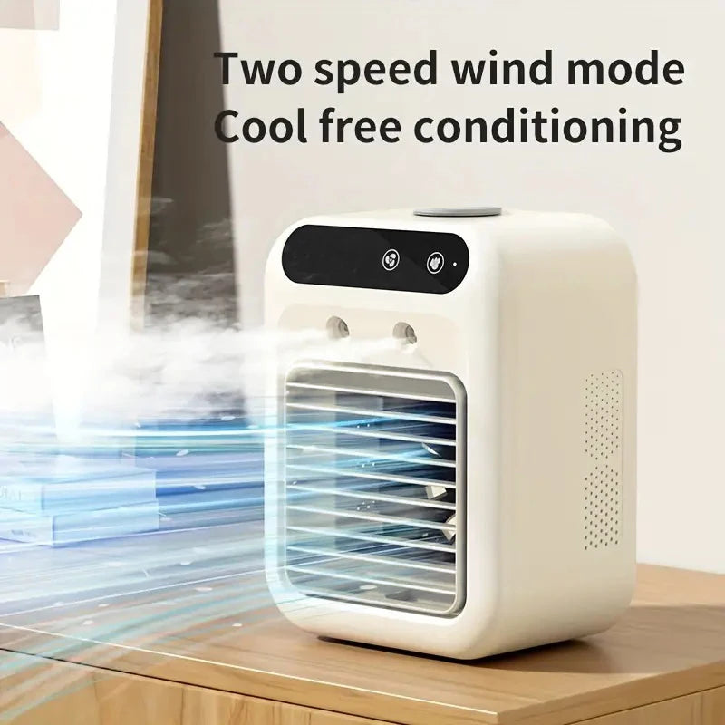 USB-Lade-Tischventilator mit Sprühfunktion und Luftkühlung, Mini-Klimaanlagenventilator, geeignet für Zuhause, Büro und Reisen