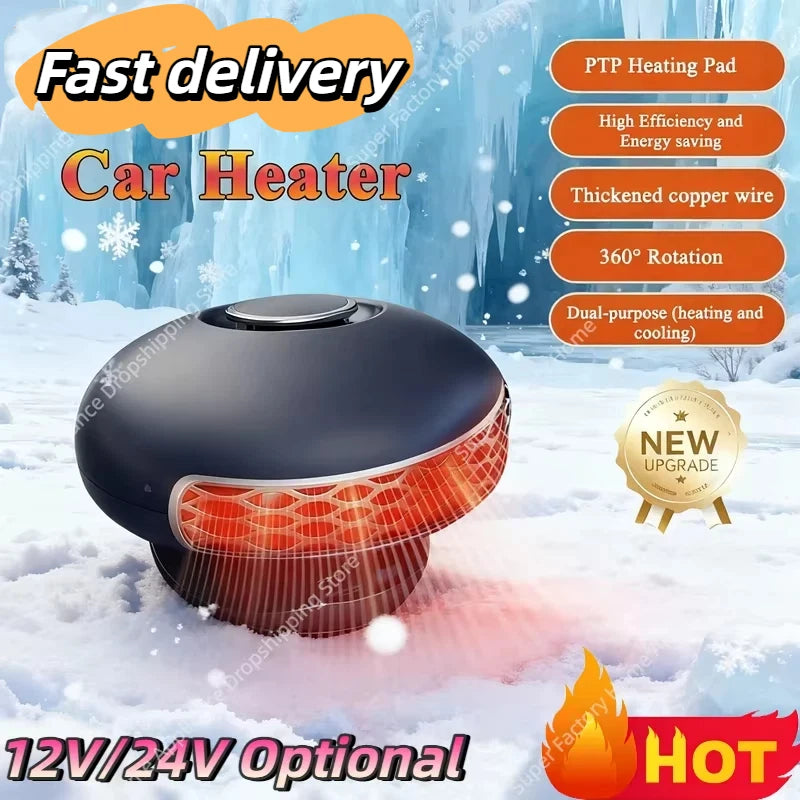 12V/24V Auto-Heizung Heizen und Kühlen Dual-Funktion Niedriger Stromverbrauch 360 ° Rotations-Entfroster Entnebelungsgerät Schnellheizung Faltbarer Ständer 2026