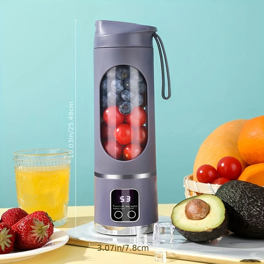 1 kleiner tragbarer Mixer und Entsafter – wiederaufladbar über USB, persönlicher kabelloser Mixer mit Edelstahlklingen