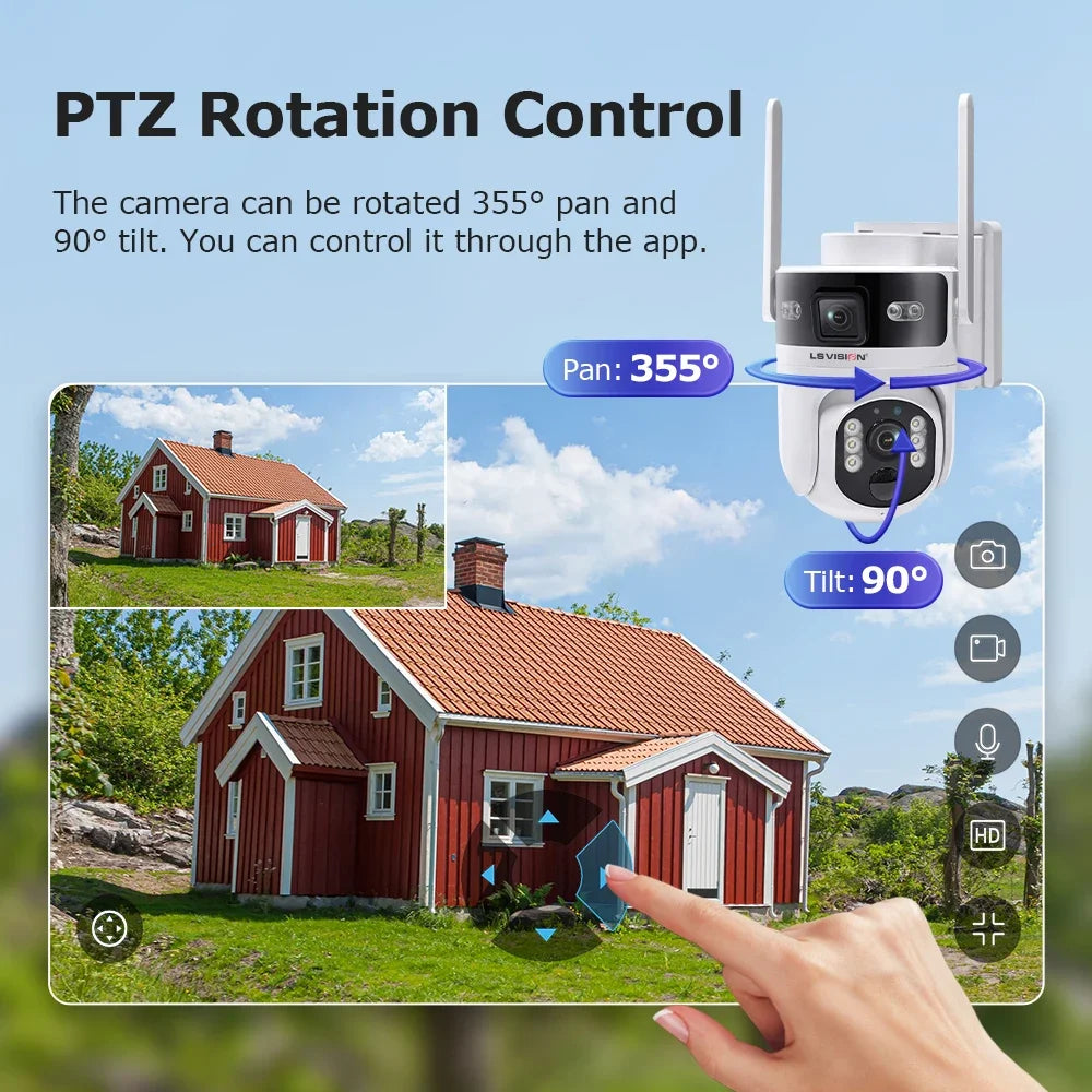 LS VISION Outdoor-Überwachungskamera, WLAN-Überwachungskameras, 4G, 24/7 Aufnahme, AOV + PIR, Menschenerkennung, automatische Verfolgung, UBOX Pro