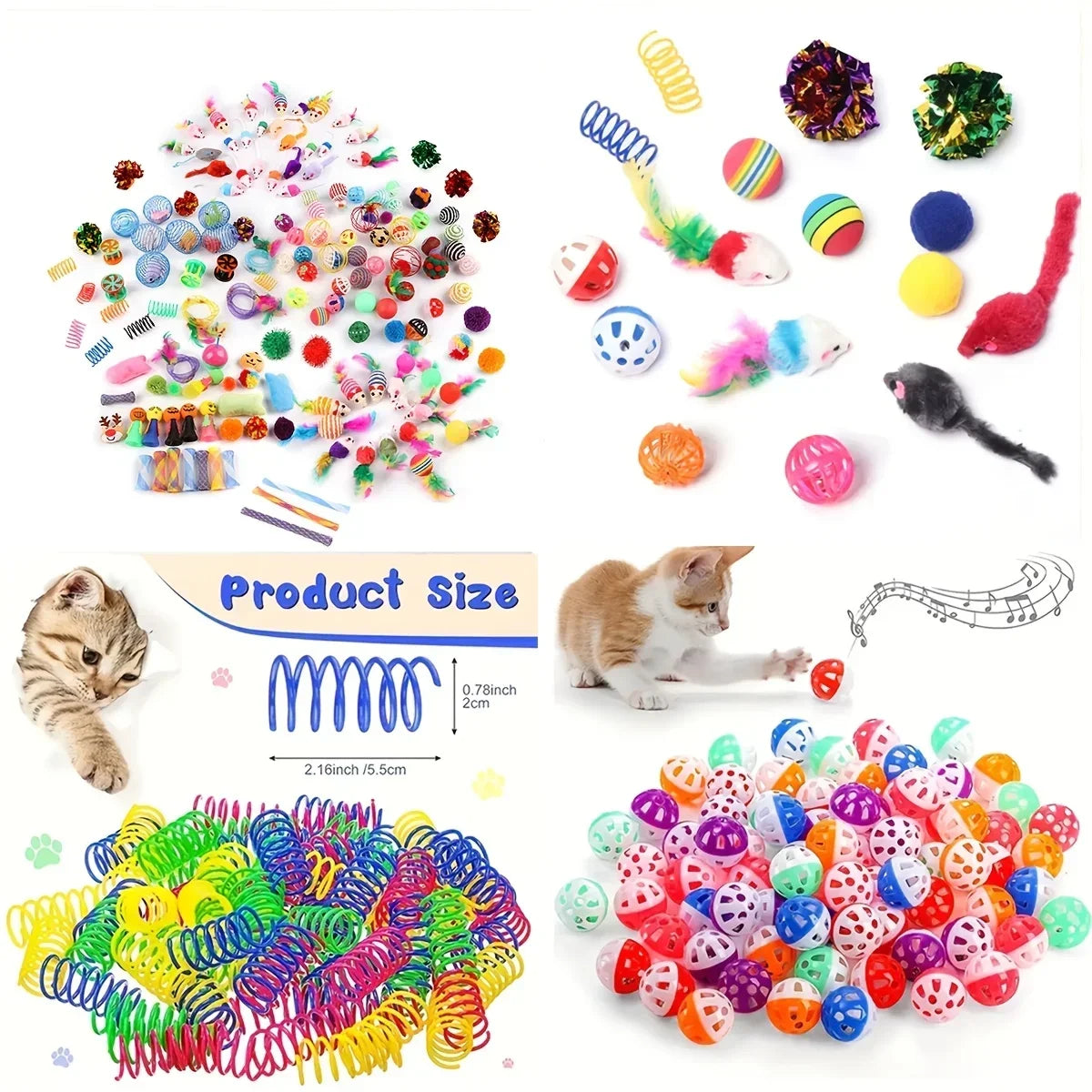56 Stück/28 Stück/14 Stück Katzenspielzeug, gemischte Packung. Eine Kombination aus verschiedenen Plastikspielzeugen und Plüschtieren, die für mehrere Katzen zum Spielen geeignet sind