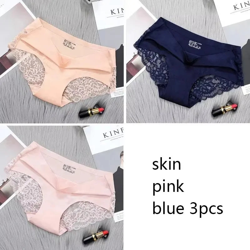 1/2/3Pcs Nahtlose WomenComfort Spitze Slip Aushöhlen Höschen Set Unterwäsche Low Rise Weibliche Sport Panty weiche Dame Dessous Sexy