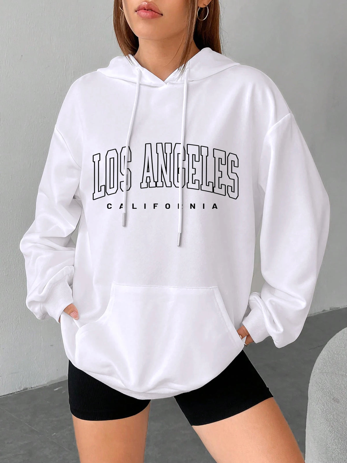 Los Angeles Kunst Brief Design Frauen Plus Größe Hoodies Amerikanischen Stil Casual Hoody Herbst Hip Hop Hoodie Frau Fleece Kleidung