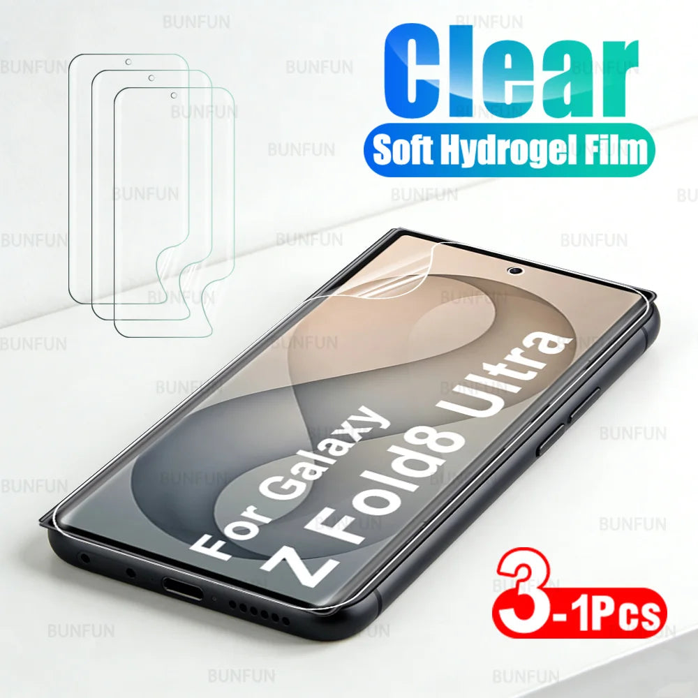3-1 Stück für Samsung Galaxy Z Fold8 Fold 8 Ultra 5G Displayschutzfolie, schlanke Hydrogel-Folie, ZFold8 ZFold8Ultra, klare, weiche Schutzfolie