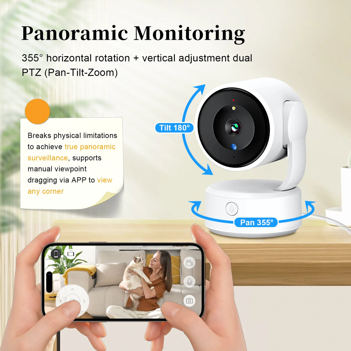 Tuya Wifi Indoor Überwachungskamera HD 2K 5MP One-Touch-Call Baby Monitor Home Security PTZ 4X Zoom Kamera menschliche Auto Tracking
