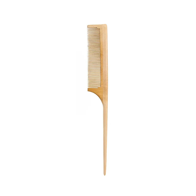 1Pcs Natürliche Bambus Holz Haar Kamm Anti-Statische Afro Gabel Kämme Für Frauen Runde Breite Zahn Holz Kamm haar Pinsel frauen