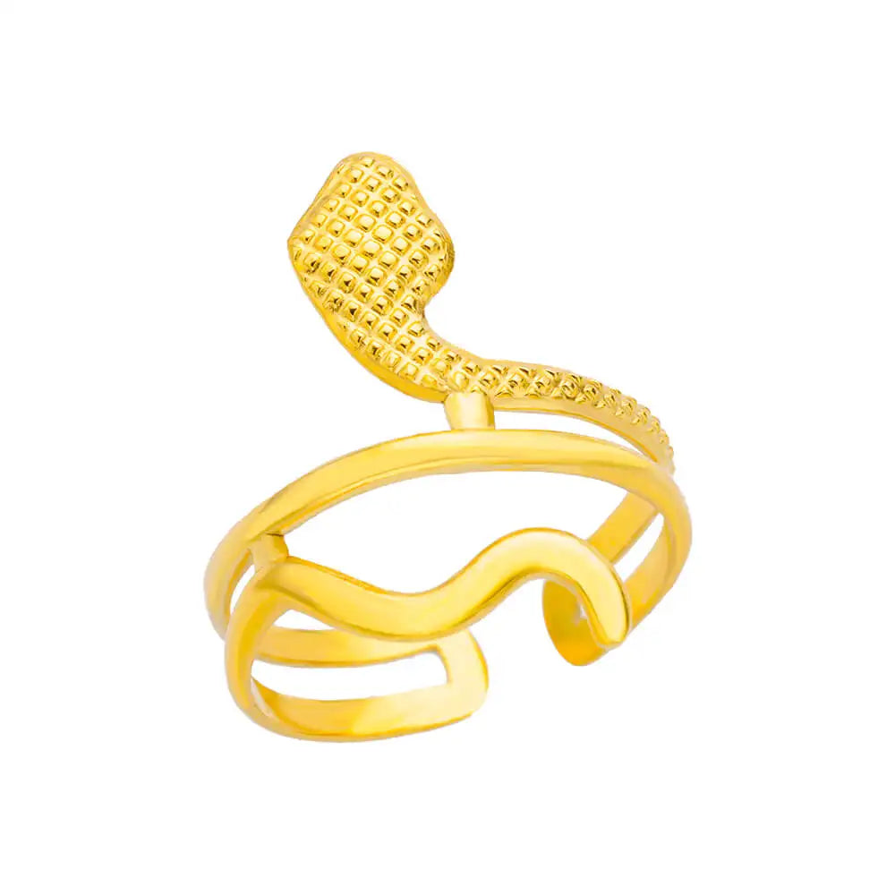 Edelstahl Ringe für Frauen Gold Farbe Unregelmäßige Geometrische Offenen Ring Vintage Wasserdicht Hochzeit Schmuck Teil Zubehör Gif