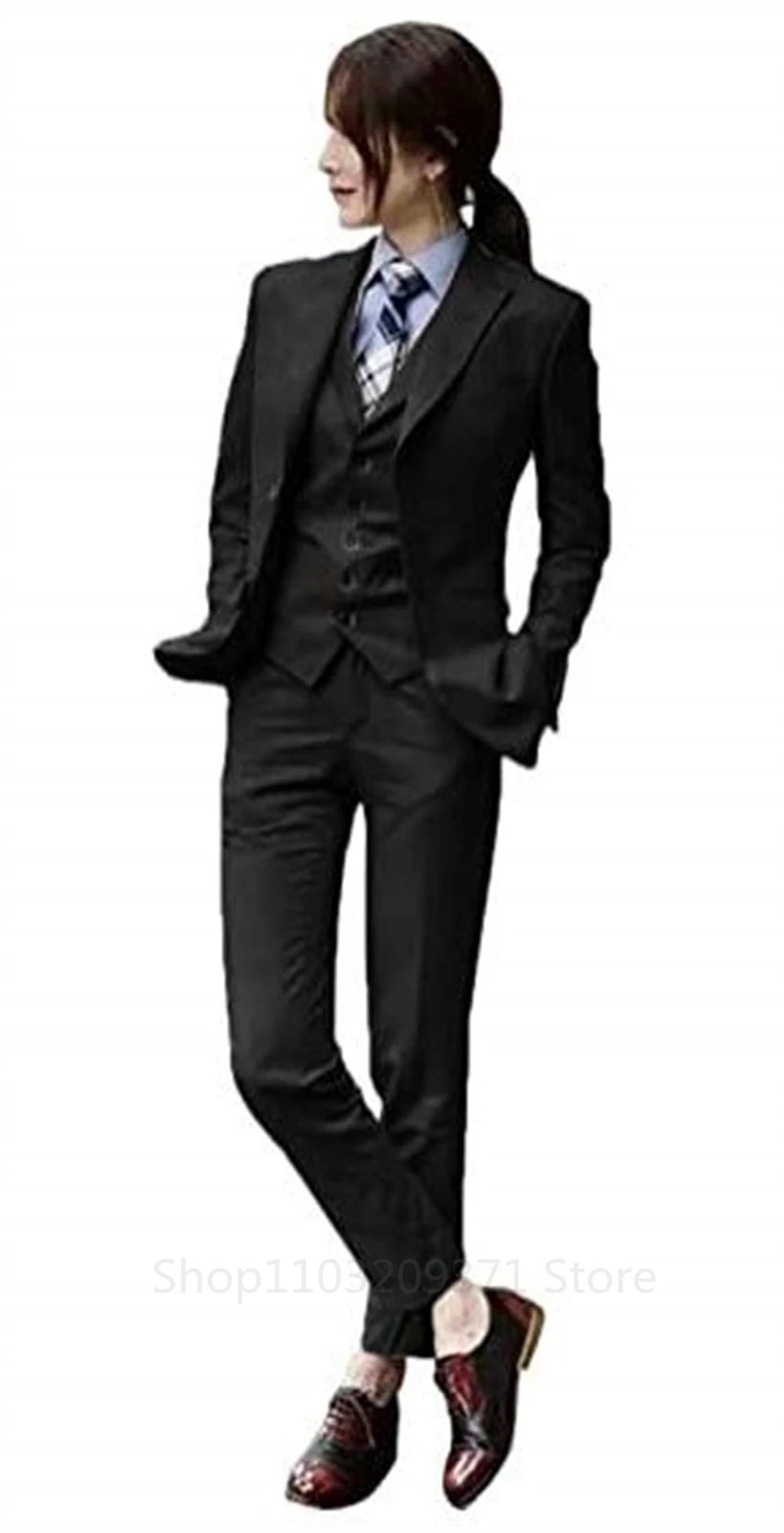 Königsblau 3 Stück Frauen Anzüge Mode Blazer Set Hochzeit Smoking Party tragen Business Casual Hosen anzüge formelle Frauen Anzüge Büro