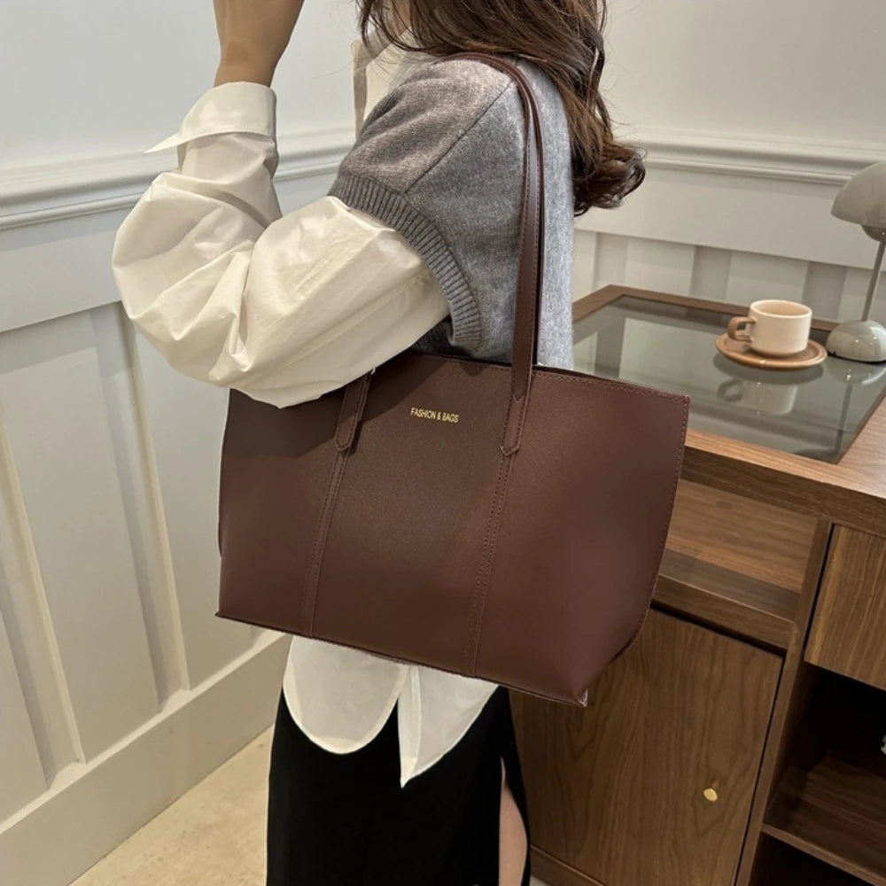 Damentasche, große Kapazität, weiches Leder, Tragetaschen, lässig, vielseitig, einzelne Schultertasche, Mama-Handtaschen, 2025, Herbst und Winter