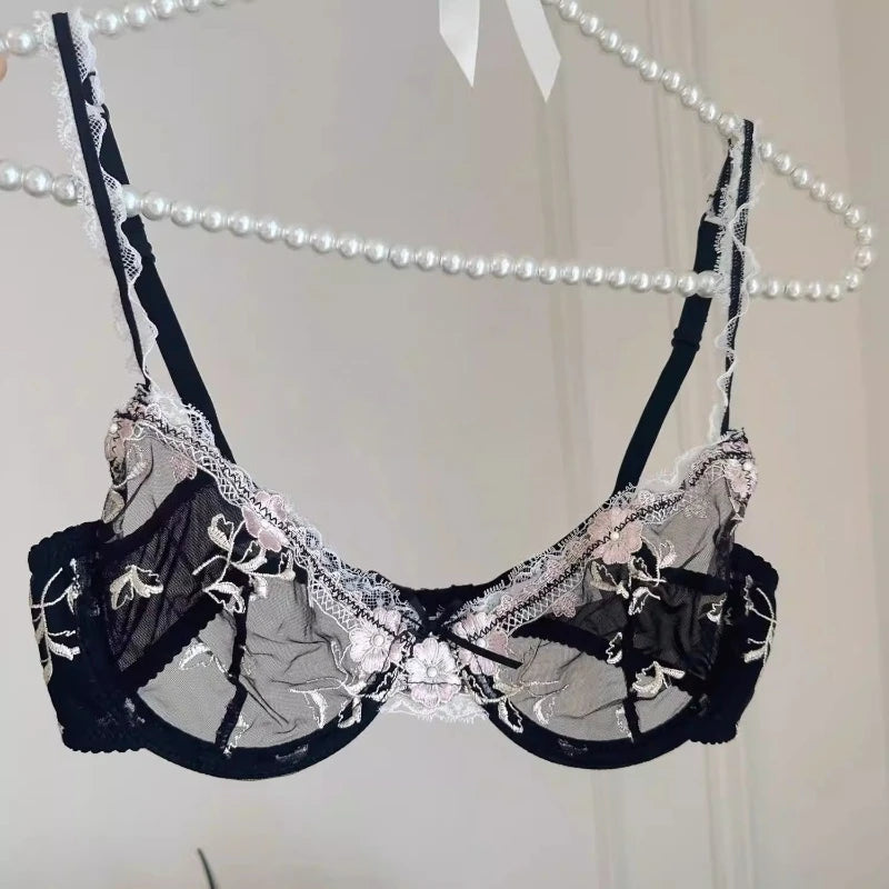 Neues 2026 Ultra-Dünnes Spitzen-Lingerie-Set für Damen, Push-Up, Transparent, Übergröße, Weich, Sexy, Alltags-Unterwäsche, BH