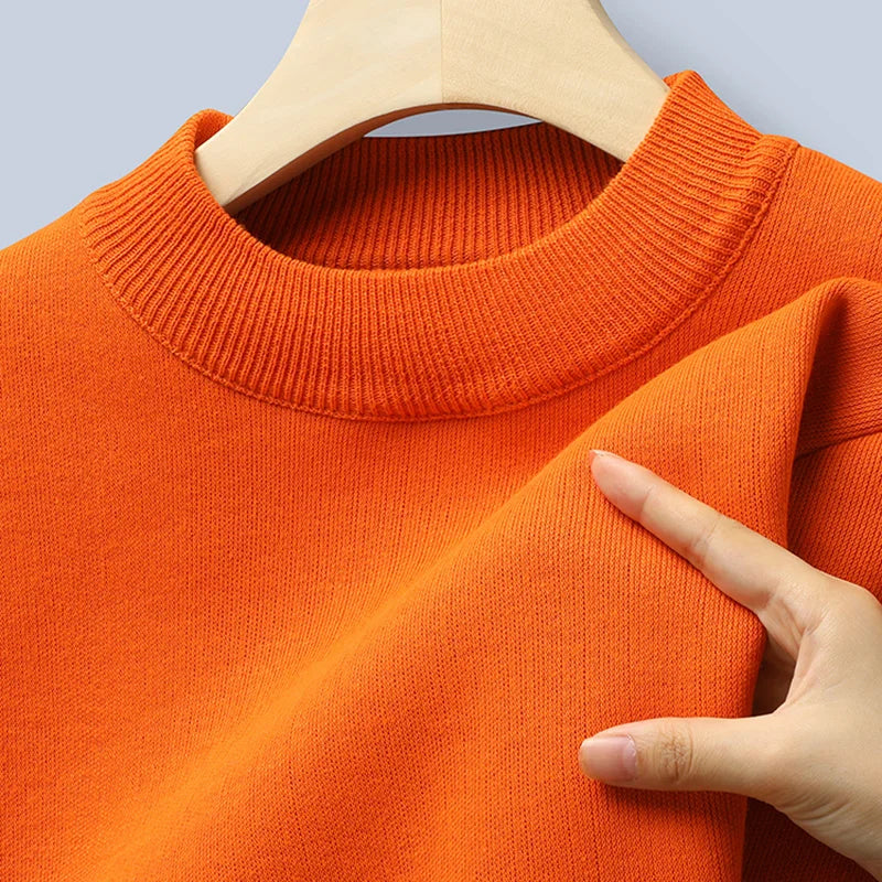 Pullover Männer Herbst Winter Jumper Fleece Verdickt Neue Koreanische Strickwaren Oansatz Solide Weiß Schwarz Kalten Bluse Bottom Shirt Kleidung
