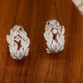 Huitan Silber Farbe Blatt Creolen für Frauen Neu Gestaltete Exquisite Ohr Zubehör Silber Farbe Hochzeit Trendy Schmuck