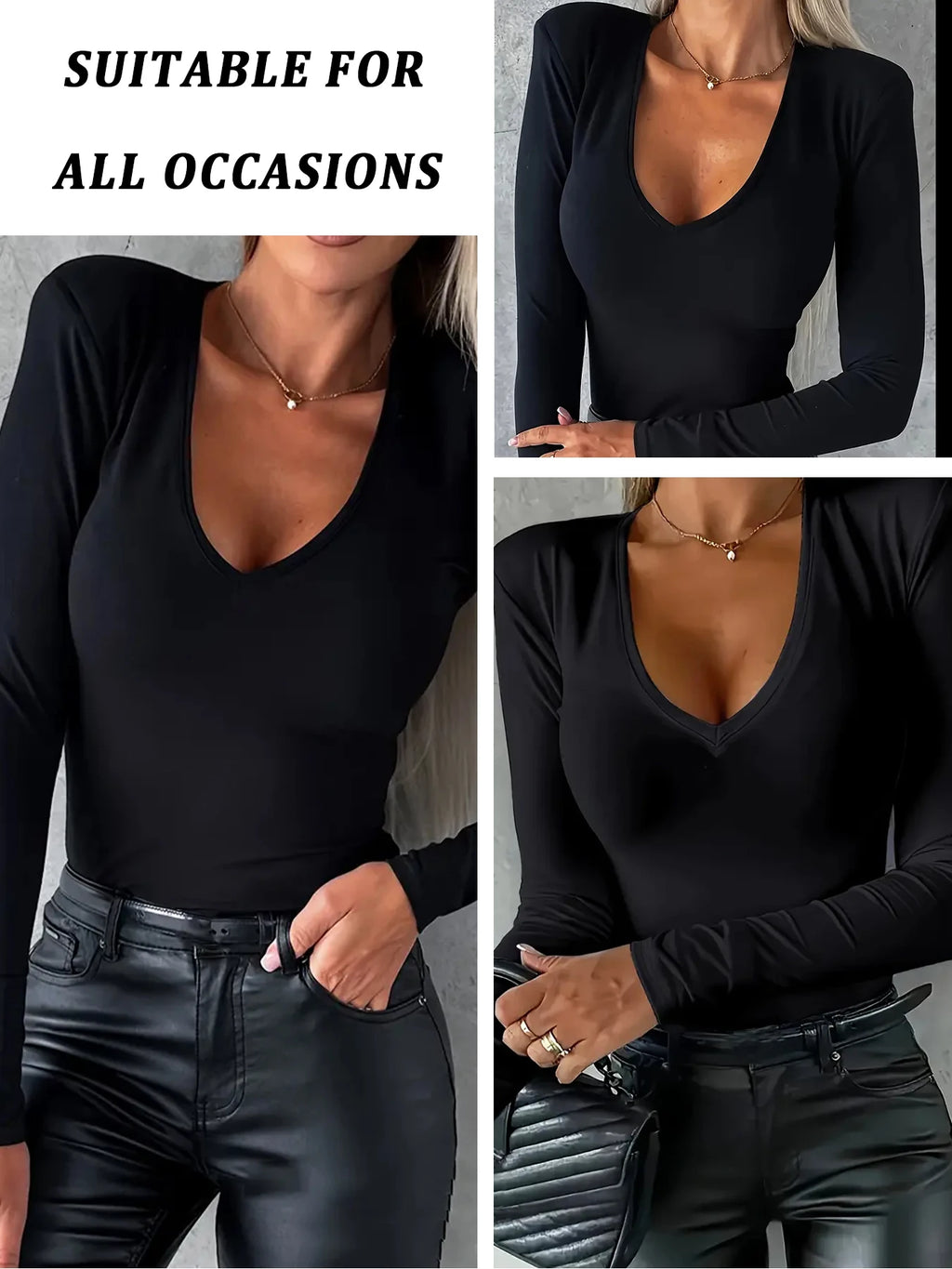 Langarm-T-Shirt für Damen. Superweiches, sportliches T-Shirt mit V-Ausschnitt für Workout, Laufen, Yoga