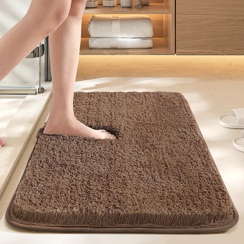 Antibakterielle Wasserabsorbierende Badematte Rutschfester Bodenteppich für Badezimmer Trocknung und Haushalt Fußabwischmatte Einfarbiger Teppich
