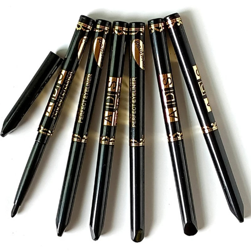 1/5/12 Stück schwarze, braune Eyeliner-Stifte, langlebig, wasserfest, wischfest, drehbar, für auffälliges Augen-Make-up
