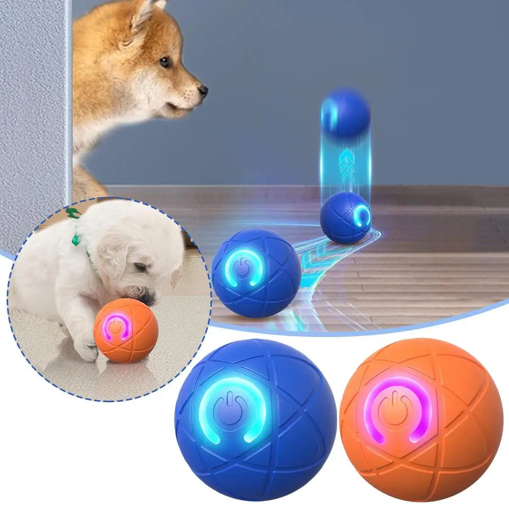 Elektronisches interaktives Haustierspielzeug, intelligenter Hundespielzeugball, USB, automatisch bewegend, hüpfend, für Welpen, Geburtstagsgeschenk, Katzenprodukte, Blau, Orange