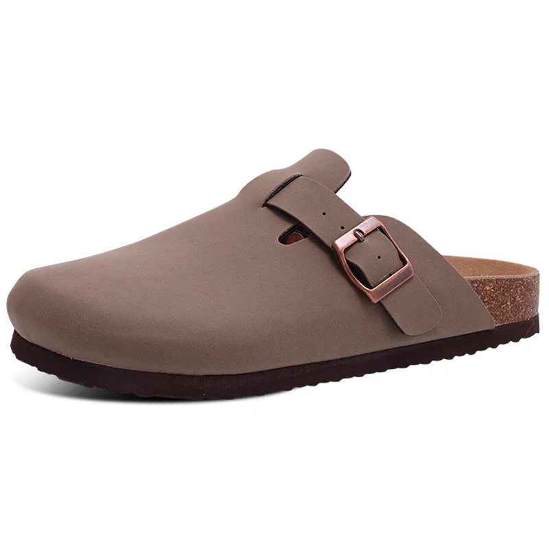 Crestar Damen-Clogs, Pantoletten, Kork-Clogs, Hausschuhe, Herren, Outdoor-Pantoletten, Wildleder-Clogs, Schuhe mit Fußgewölbeunterstützung, Mule-Leder-Clogs, Sandale